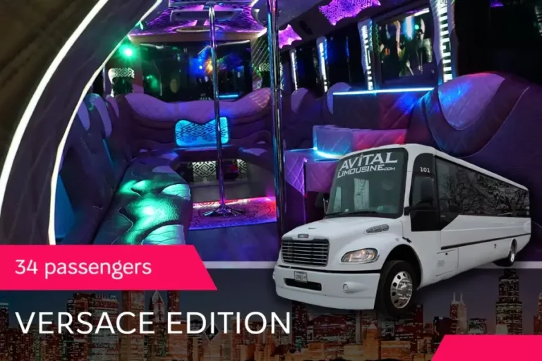34 PASS. PARTY BUS "VERSACE EDITION" FEATURES