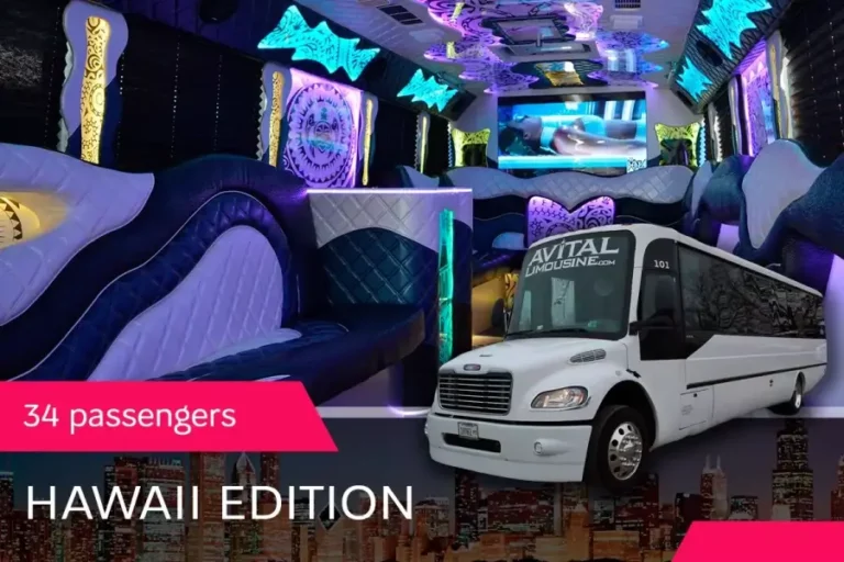34 PASS. PARTY BUS “HAWAII EDITION” FEATURES